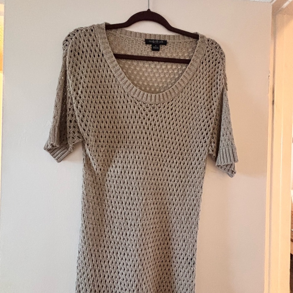 Tan Knit beach cover up Dress